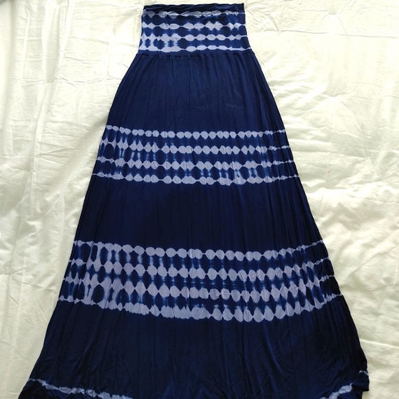 Club Z Collection Dresses & Skirts - Club Z Collection tie dye blue and purple fold over maxi skirt